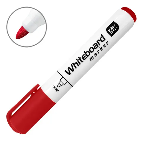 Marker suchościeralny Interdruk Whiteboard marker 2 mm czerwony
