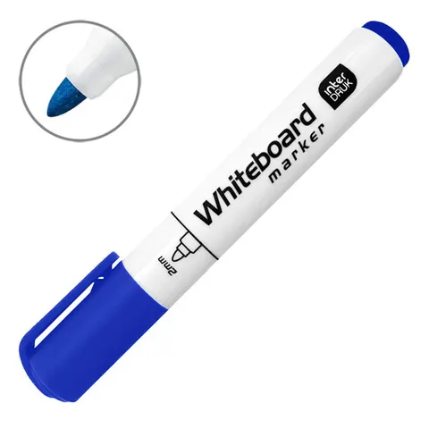 Marker suchościeralny Interdruk Whiteboard marker 2 mm niebieski