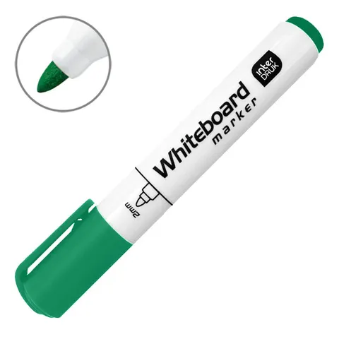 Marker suchościeralny Interdruk Whiteboard marker 2 mm zielony