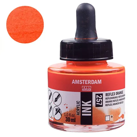 Tusz akrylowy Amsterdam Acrylic Ink Talens 30 ml - 257 Reflex Orange