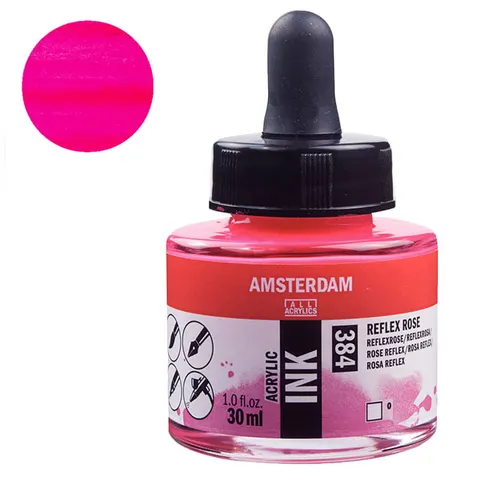 Tusz akrylowy Amsterdam Acrylic Ink Talens 30 ml - 384 Reflex Rose