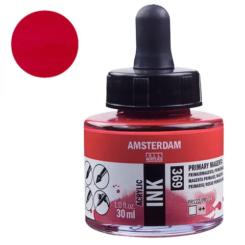Tusz akrylowy Amsterdam Acrylic Ink Talens 30 ml - 369 Primary Magenta