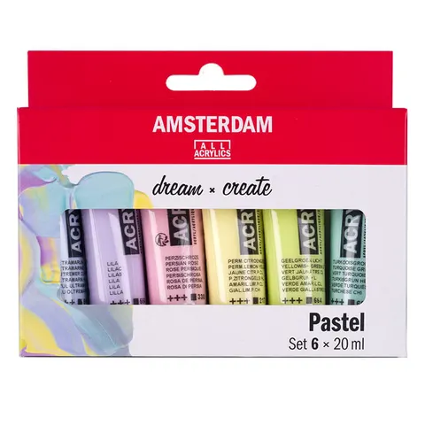 Farby akrylowe Amsterdam zestaw 6 x 20 ml Pastels