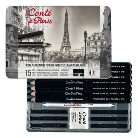 Zestaw artystyczny rysunkowy Conté à Paris 15 elementów - Pierre Noire Set