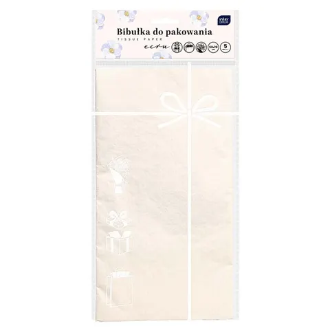 Bibuła gładka Interdruk 50 x 70 cm 5 szt. - ecru
