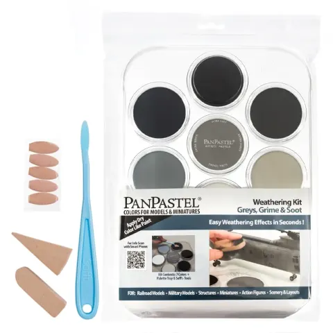 Pastele suche PanPastel Weathering Kit - Grays, Grime & Soot Kit zestaw 7 szt.