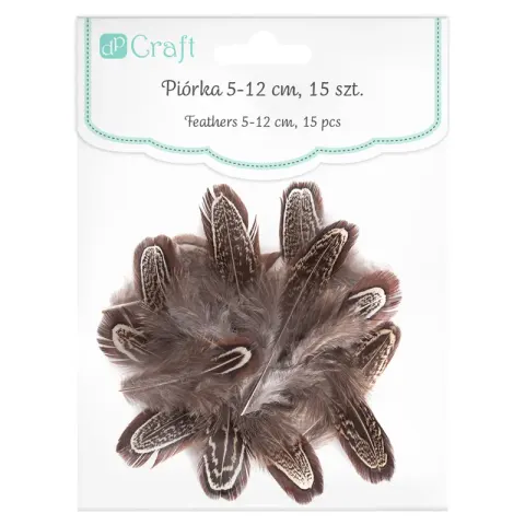 Piórka dekoracyjne bażanta dpCraft 5-12 cm 15 szt.