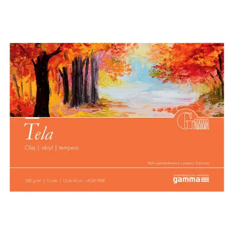 Blok do farb olejnych Gamma Fabriano Tela - 12,5 x 18 cm, 300 g, 10 ark.