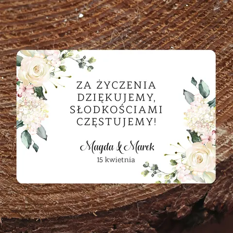 Naklejki na ciasto weselne