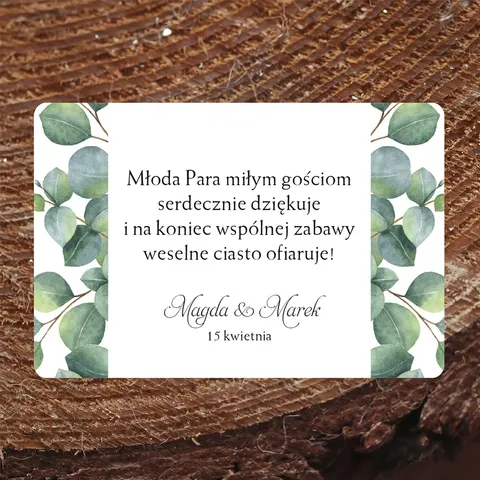 Naklejki na ciasto weselne