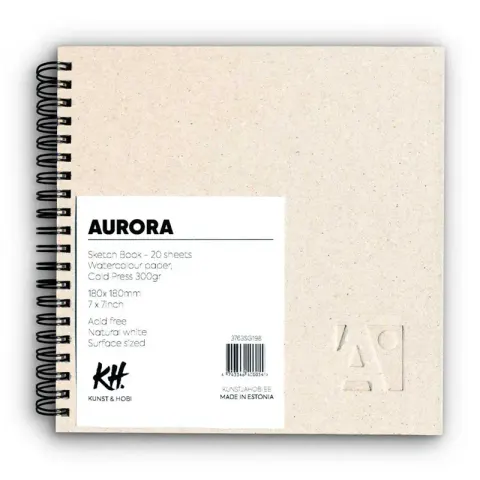 Szkicownik do akwareli Aurora Cold Press na spirali - 18 x 18 cm, 300 g, 20 ark.