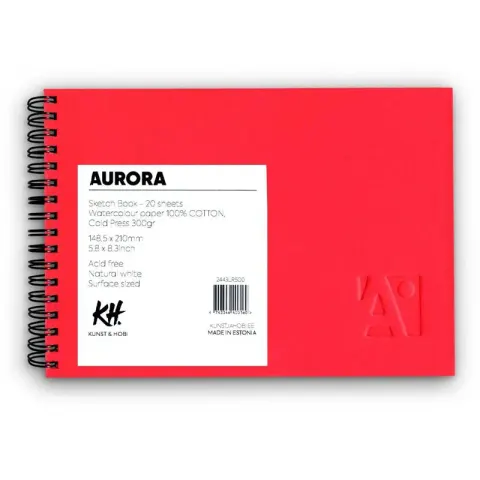 Szkicownik do akwareli Aurora 100% bawełny na spirali - A5, 300 g, 20 ark.