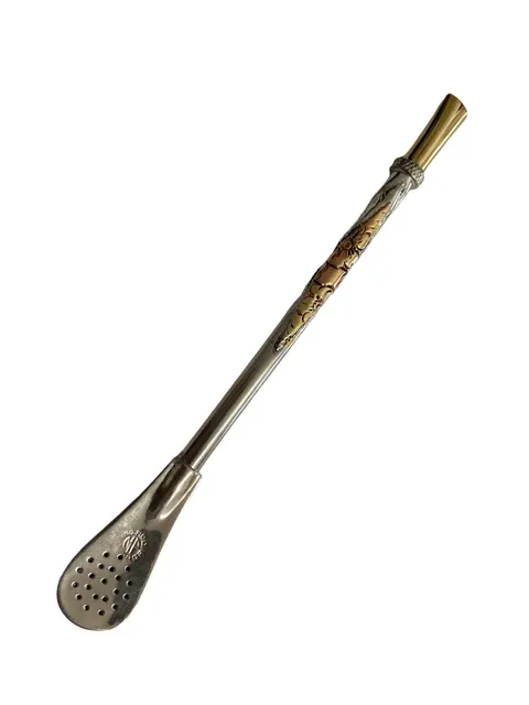 Bombilla Alpaca Martin Fierro Cuchara 18 cm