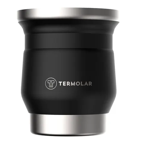 Cuia de Inox "Tupi" Preta Termolar 250 ml