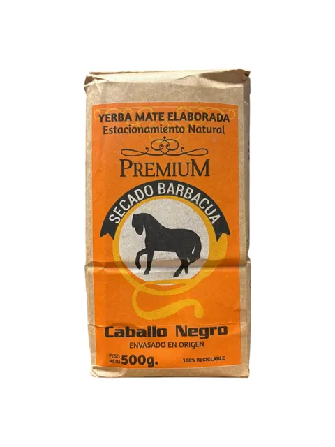 Yerba Mate Caballo Negro Secado Barbacua 500g