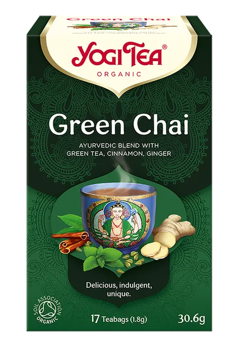 Ajurwedyjska herbatka Green Chai YogiTea Organic 17x1,8g