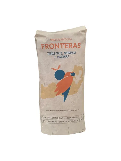 Yerba mate Fronteras con naranja y jengibre 500g
