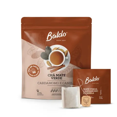 Yerba mate Baldo Cocido Cha Mate Verde Cardamomo e Canela 10 x 2,5g