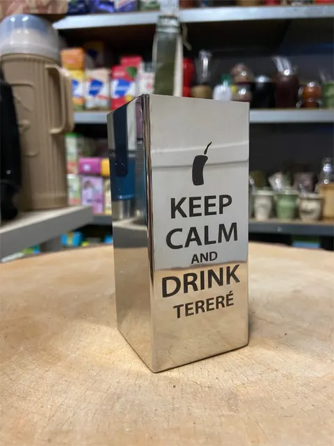 Stalowe naczynie do terere "Keep calm" Bortonaggio INOX 200 ml