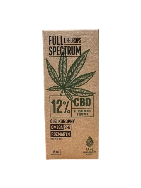 Olejek konopny Life Drops 12% Full Spectrum 15 ml