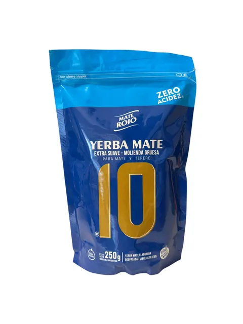 Yerba Mate Rojo "10" Extra Suave Molienda Gruesa 250g