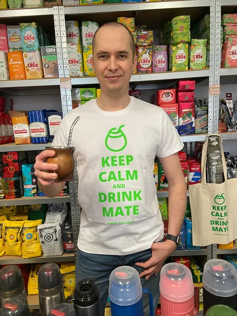 Biała koszulka - T-shirt męski "Keep calm" S-XL