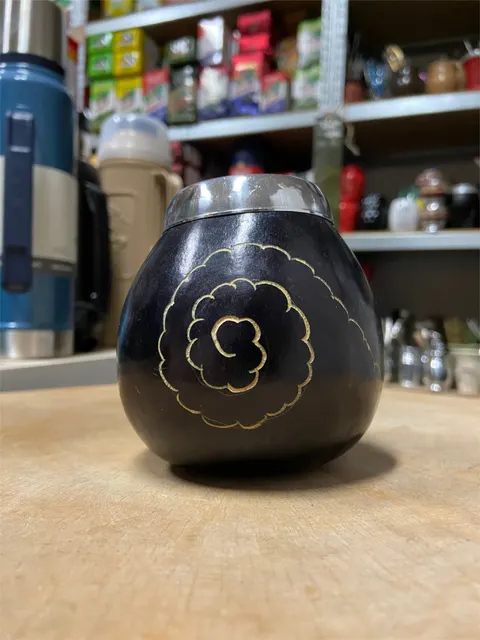 Tykwa Calabaza "Espiral" Negro 200-280 ml