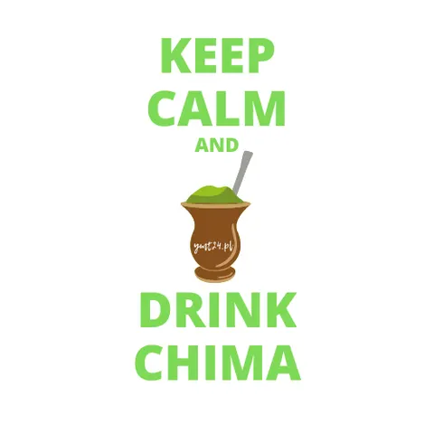 Vlepka (naklejka) Keep calm and drink chima 8x8 cm