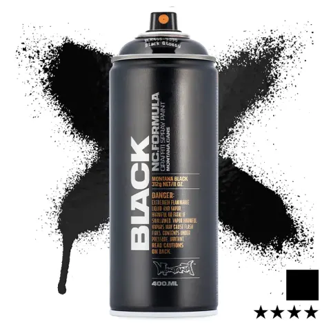 Farba w sprayu Montana Black 400 ml BLK 9090 Black Glossy