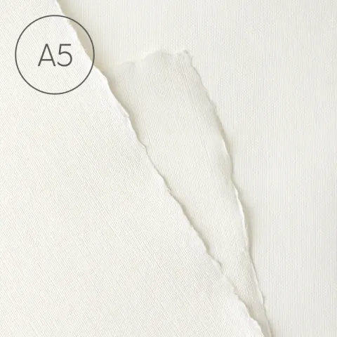 Papier czerpany A5 len Biały