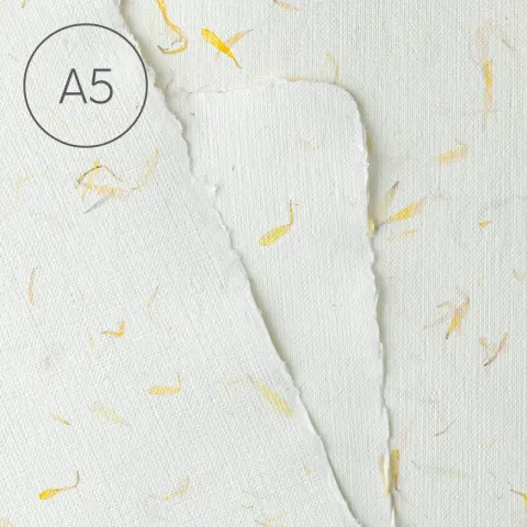 Papier czerpany A5 len Nagietek