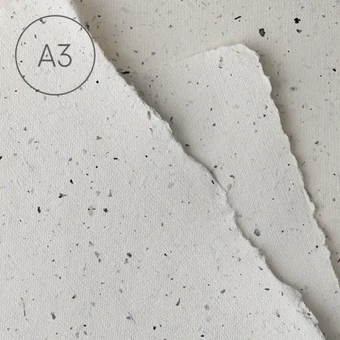 Papier czerpany A3 len Mięta