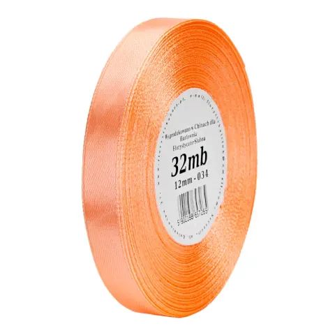 Wstążka satynowa 12 mm 32 m - 034 morelowa