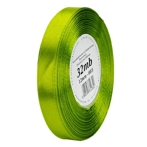 Wstążka satynowa 12 mm 32 m - 085 oliwka