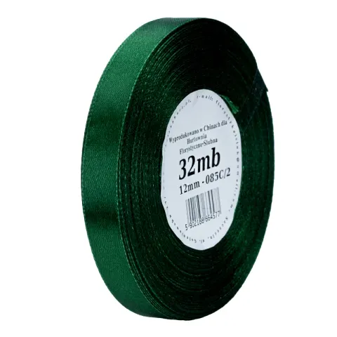 Wstążka satynowa 12 mm 32 m - 085C/2 ciemna oliwka