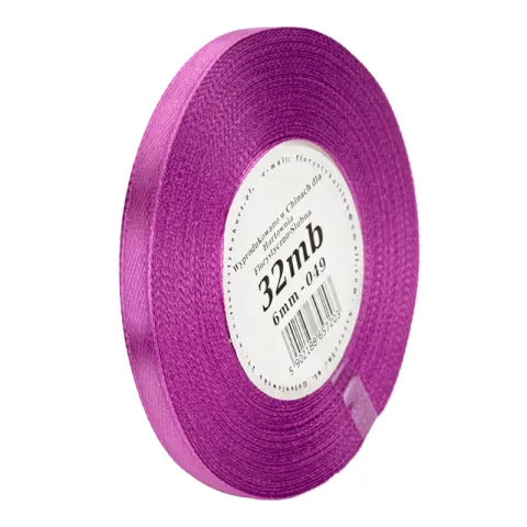 Wstążka satynowa 6 mm 32 m - 049 piwonia