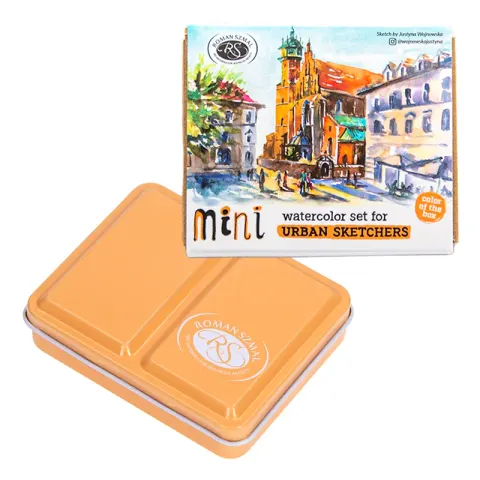Akwarele Aquarius Mini Urban Sketchers Apricot zestaw 8 półkostek