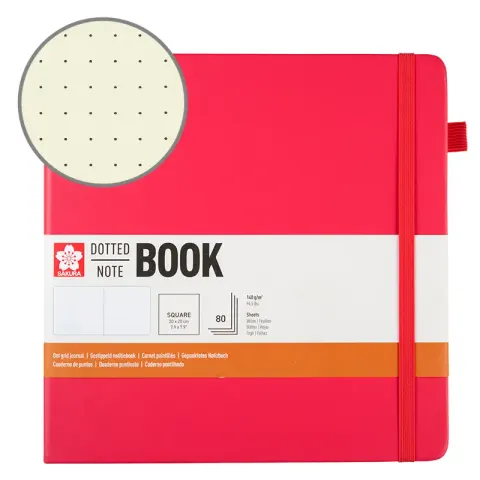 Notatnik Bullet Journal Sakura Dotted Notebook Plum Blossom - 20 x 20 cm, 140 g, 80 ark.