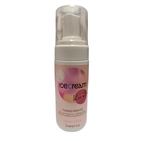 Inebrya ice cream keratin toning mousse, tonizująca pianka do włosów, 150ml
