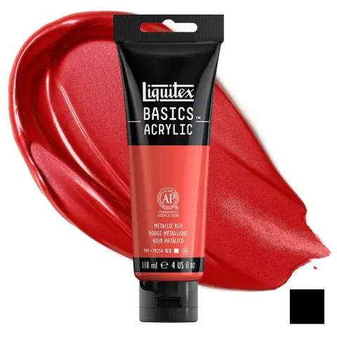 Farba akrylowa Liquitex Basics Acrylic 118 ml - 345 Metallic red