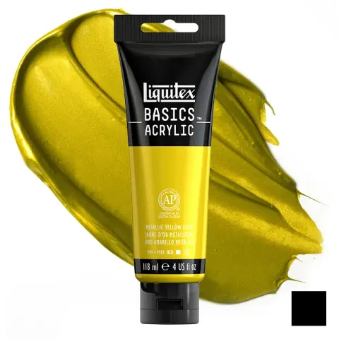 Farba akrylowa Liquitex Basics Acrylic 118 ml - 343 Metallic yellow