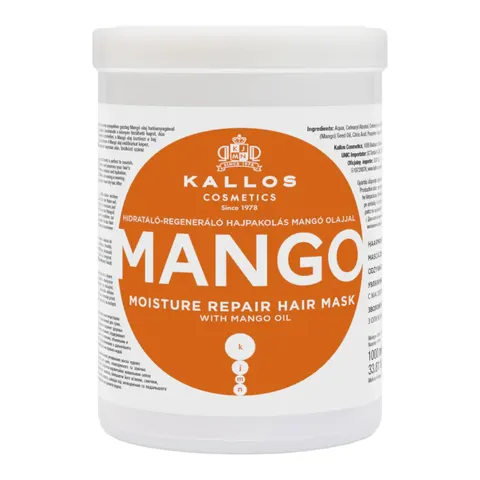 Kallos mango regenerująca maska do włosów z olejkiem mango, 1000ml