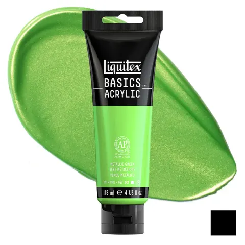 Farba akrylowa Liquitex Basics Acrylic 118 ml - 346 Metallic green