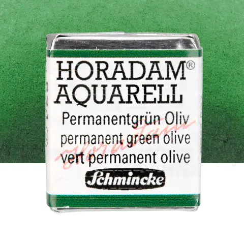 Farba akwarelowa Schmincke Horadam Aquarell półkostka - 534 Permanent green olive