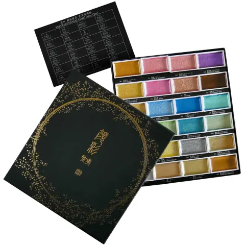 Farby akwarelowe Gansai Tambi zestaw Metallic II 24 szt. limitowane kolory