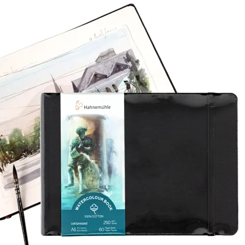 Szkicownik do akwareli Hahnemühle Watercolor Book 100% bawełny - A5, 250 g, 30 ark.