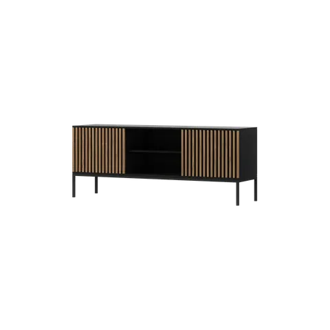 Czarna szafka RTV MEORATI 150 cm