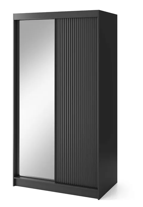 Szafa przesuwna PRESCCO 120 cm z lustrem czarna