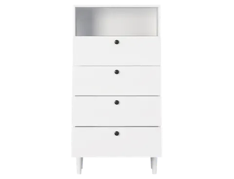 Biały regał DULLUM z szufladami 60 cm