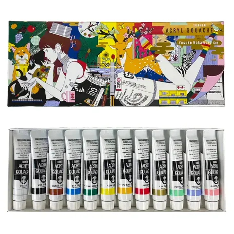 Farby gwasze akrylowe Turner Acryl Gouache Yusuke Nakamura 12 x 11 ml